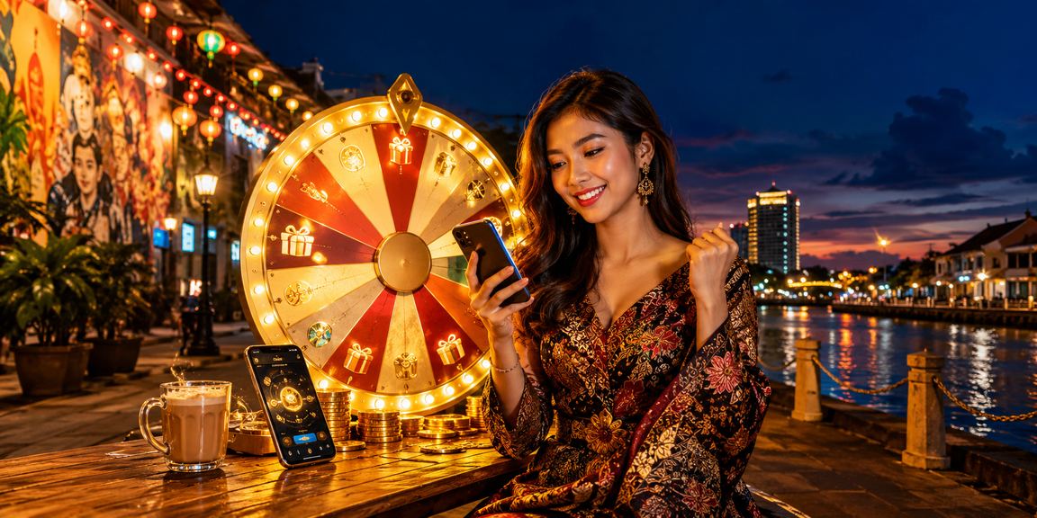 Cabutan bertuah bergaya batik Pulau Pinang suasana permainan poker yang meriah